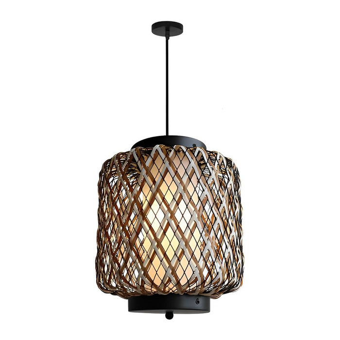 Lantern Shape Rattan Iron Waterproof Modern Outdoor Chandelier Pendant Lights
