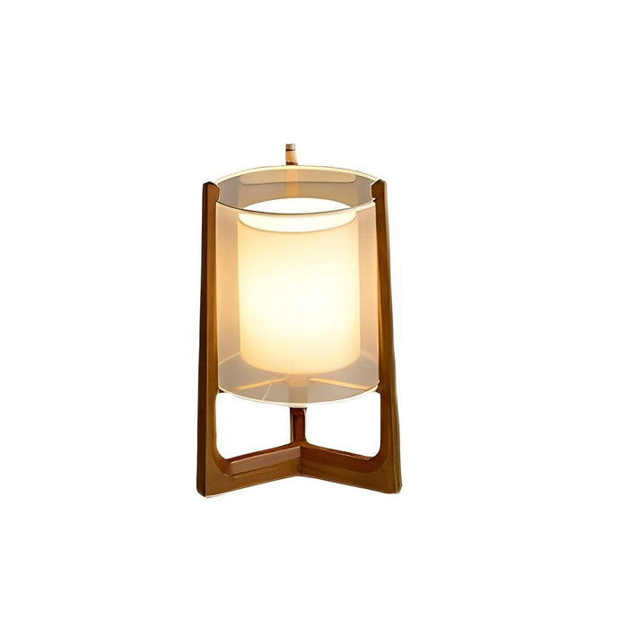 Mid Century Wooden Floor Lamp With Fabric Shade LED 3 Step Dimming Standing Lamp