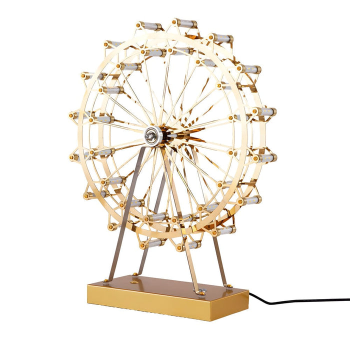 Iron Gold Ferris Wheel Table Lamp Integrated LED Touch Switch Desk Light