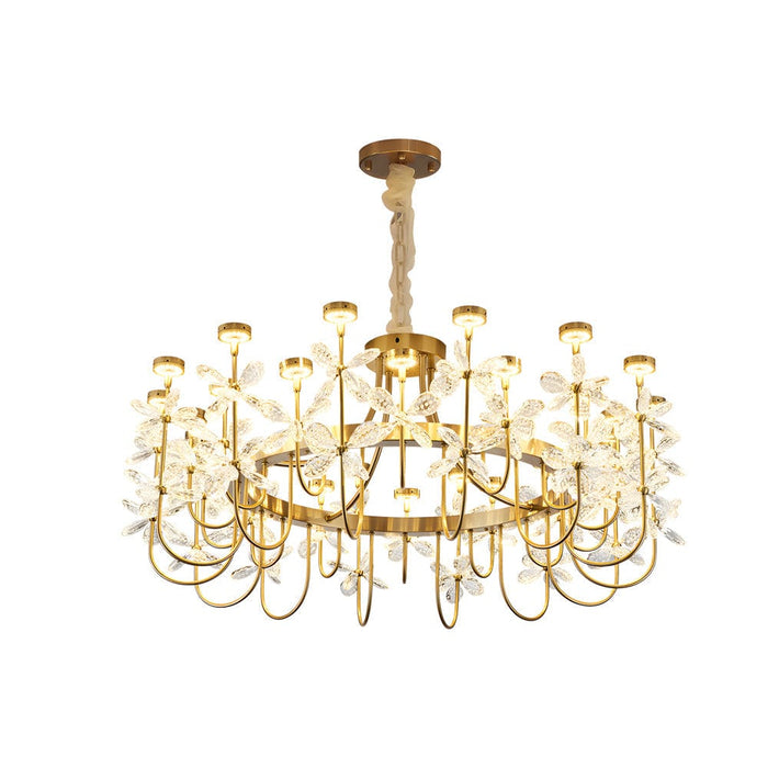 Nordic Floral-Inspired Crystal Chandelier for Living Room. 23.6''/31.5''