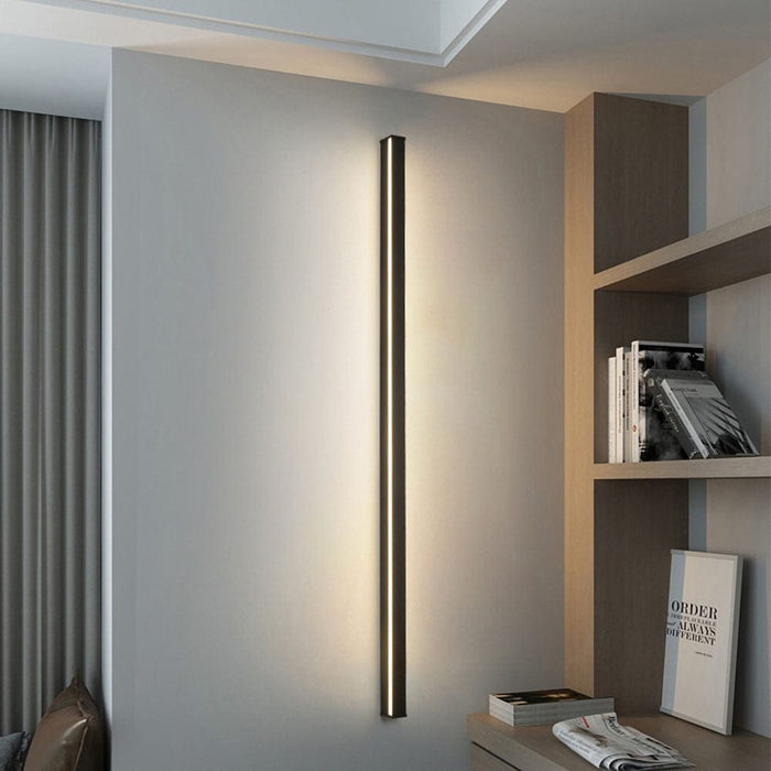 Long Strip Dimmable LED RGB Black Minimalist Outdoor Light Post Lights