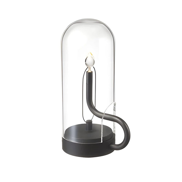 Clear Glass Dome Shaped Portable Cordless HYMN Table Lamp Candlestick Desk Ambient Lamp