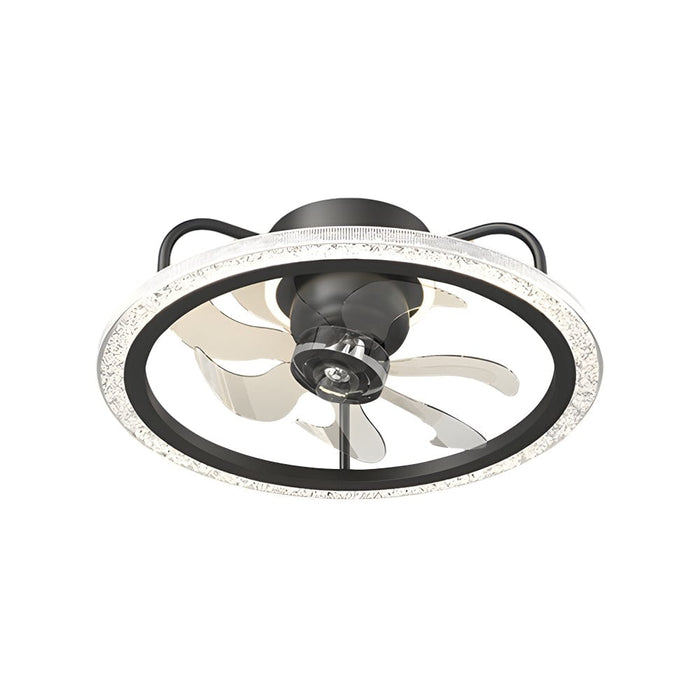 Creative 360° Shake Head Round 3 Step Dimming Modern Ceiling Fans with Light