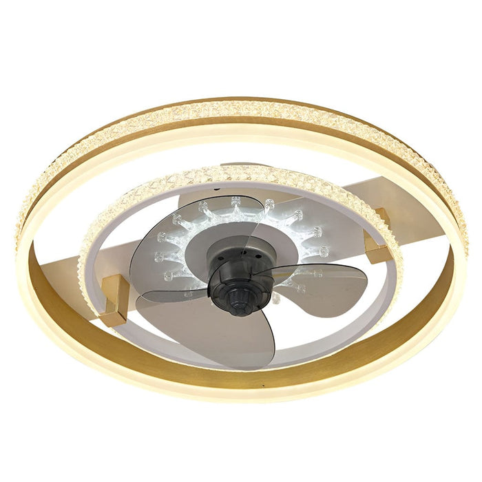 20'' Circular LED Modern Flush Mount Ceiling Fan with Lights
