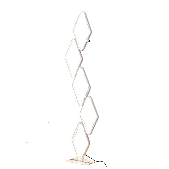 Aluminum 5 Diamond Shaped Hollow Floor Lamp LED Warm White Standing Lamp