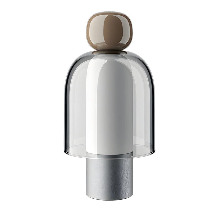 Clear Glass Rechargeable Battery Operated Easy Peasy Table Lamp LED Stepless Dimming Desk Light