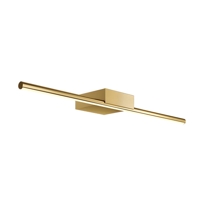 Modern 1-Light Brushed Brass Linear LED Vanity Light Bar for Bathroom. Natural Light