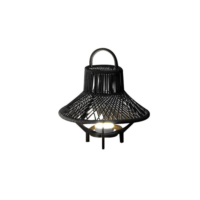 Black Rope Solar Tribal Floor Lamp Rechargeable Waterproof Portable Standing Lamp