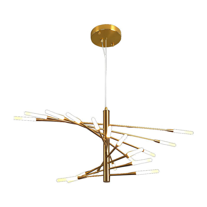 Modern Chandelier Rotating Fireworks. Black/Gold