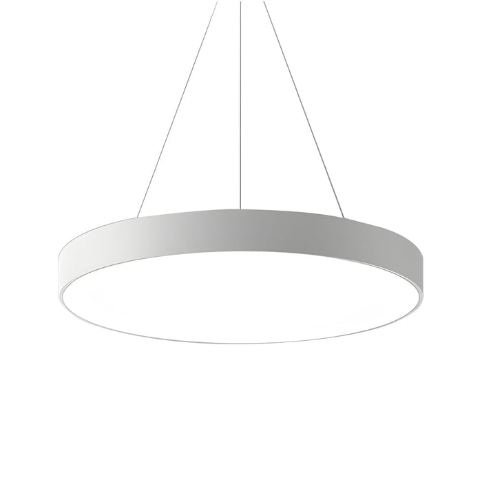 Round-panel LED Pendant Light for Commercial Spaces. Black/White