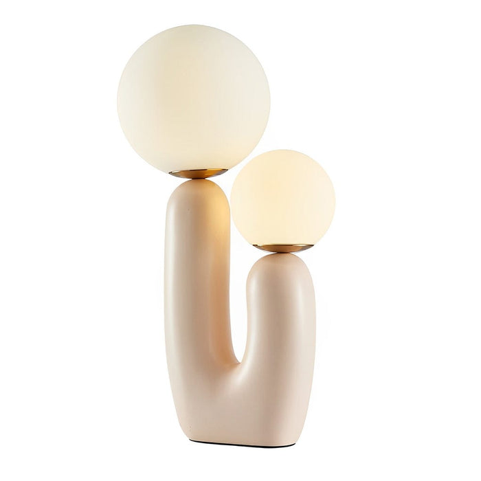 2-Light Pink Resin Smooth Oo Table Lamp Cactus LED Bedside Light