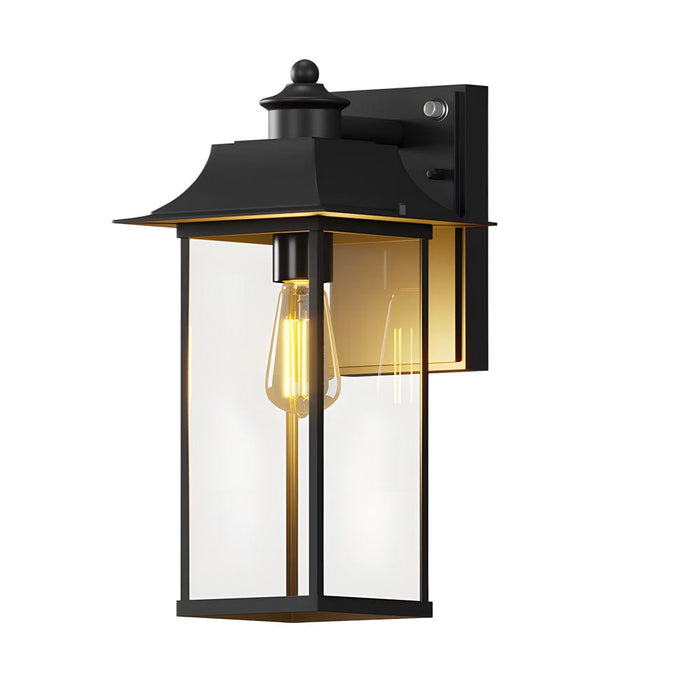 Waterproof Aluminum Glass Sensor LED Black Modern Outdoor Wall Lights