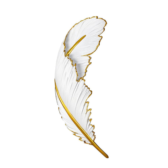 Creative Resin Feathers 3D Decor LED Dimmable White Wall Sconces Light