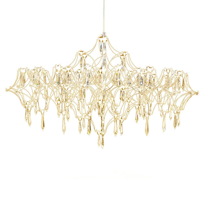 Stainless Steel Crystal Pendants Raindrops LED Italian Style Chandelier