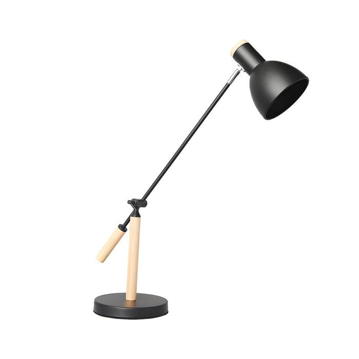 Rotatable Wood Metal Reading Table Lamp