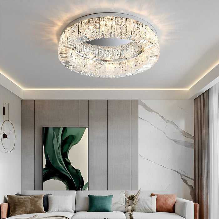 Traditional Circular Crystal LED Nordic Ceiling Light Flush Mount Lighting
