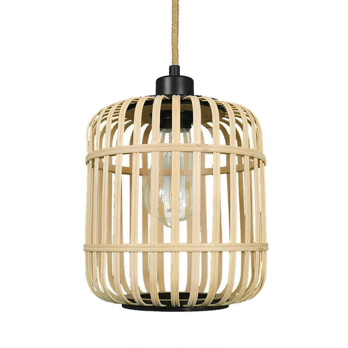 Handmade Rattan Lantern Shape Minimalist Japanese Style Pendant Lights