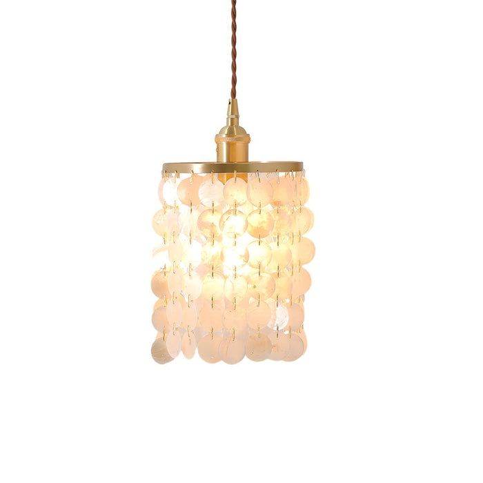 Tiered Coastal Seashells Pendant Light Capiz Shell Chandelier