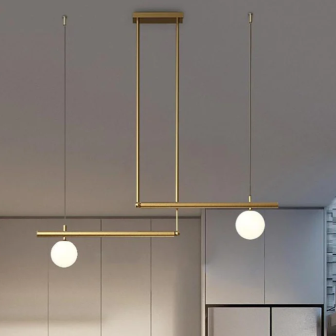 Linear Globe Dining Room Chandeliers Copper Glass Island Kitchen