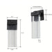 2-Pack Outdoor LED Wall Light, Waterproof Outdoor Crystal Wall Sconce-Dimension-ErisView
