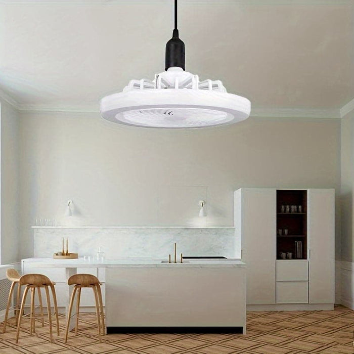 2 in 1 LED White Hanging Ceiling Fan with Remote Control for Bedroom Living Room Dining Room Kitchen Island-ErisView