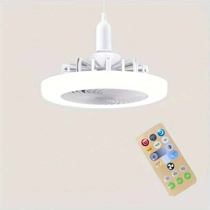 2 in 1 LED White Hanging Ceiling Fan with Remote Control for Bedroom Living Room Dining Room Kitchen Island-ErisView