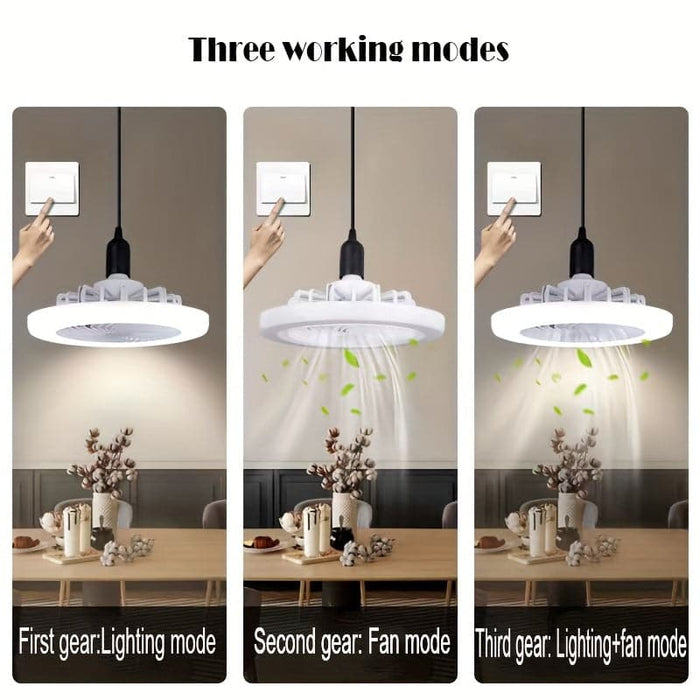 2 in 1 LED White Hanging Ceiling Fan with Remote Control for Bedroom Living Room Dining Room Kitchen Island-ErisView