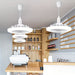 2 in 1 LED White Hanging Ceiling Fan with Remote Control for Bedroom Living Room Dining Room Kitchen Island-ErisView