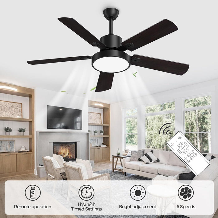 2 in. Black Outdoor Fan Outdoor Ceiling Fans for Patio, Indoor Ceiling Fans with Lights and Remote for Bedroom Living Room -3-ErisView