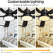 2 in. Black Outdoor Fan Outdoor Ceiling Fans for Patio, Indoor Ceiling Fans with Lights and Remote for Bedroom Living Room -5-ErisView