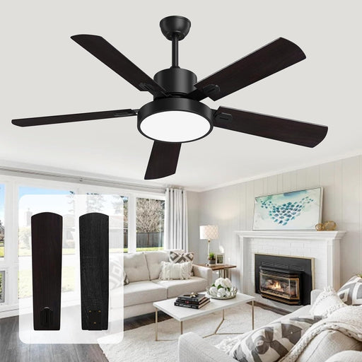2 in. Black Outdoor Fan Outdoor Ceiling Fans for Patio, Indoor Ceiling Fans with Lights and Remote for Bedroom Living Room -1-ErisView
