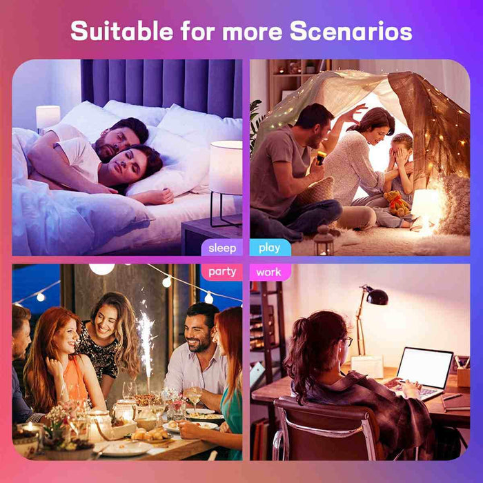 Smart LED Light Bulb, Dimmable WiFi E26, RGB CCT Color Changing, App/Voice Control, Alexa/Google Home, Indoor Home/Living Room/Bedroom