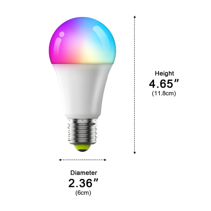 Smart LED Light Bulb, Dimmable WiFi E26, RGB CCT Color Changing, App/Voice Control, Alexa/Google Home, Indoor Home/Living Room/Bedroom