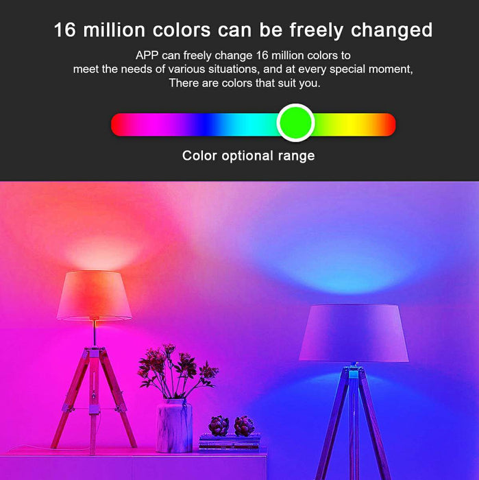 Smart LED Light Bulb, Dimmable WiFi E26, RGB CCT Color Changing, App/Voice Control, Alexa/Google Home, Indoor Home/Living Room/Bedroom
