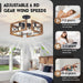 20 in. Antique Wood Low Profile Ceiling Fans for Bedroom Living Room Kitchen, Farmhouse Flush Mount Ceiling Fan with Light and Remote Control-2-ErisView