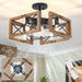 20 in. Antique Wood Low Profile Ceiling Fans for Bedroom Living Room Kitchen, Farmhouse Flush Mount Ceiling Fan with Light and Remote Control-8-ErisView