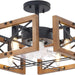 20 in. Antique Wood Low Profile Ceiling Fans for Bedroom Living Room Kitchen, Farmhouse Flush Mount Ceiling Fan with Light and Remote Control-1-ErisView