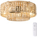 20 in. Beaded Flush Mount Ceiling Fans, Boho Low Profile Ceiling Fan with Lights and Remote, Reversible Reversible Ceiling Fan for Bedroom Dining Room-8-ErisView