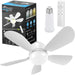 20 in. Bedroom Ceiling Fans with Lights, Socket Fan Light with Remote, Dimmable Screw In Ceiling Fan for Bedroom Kitchen Living Room-8-ErisView