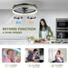 20 in. Black Bedroom Ceiling Fans with Lights, Fandelier Flush Mount and Light Remote, Smart Low Profile Ceiling Fan for Bedroom Kids Room Living Room -4-ErisView