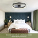 20 in. Black Bedroom Ceiling Fans with Lights, Fandelier Flush Mount and Light Remote, Smart Low Profile Ceiling Fan for Bedroom Kids Room Living Room -5-ErisView