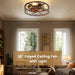 20 in. Black Caged Ceiling Fan with Light, Bladeless Remote Control Fan, Industrial Rustic Farmhouse Ceiling Fan Fixtures for Kitchen Bedroom-2-ErisView