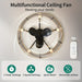 20 in. Black Caged Ceiling Fan with Light Remote Control, Indoor Industrial Enclosed Ceiling Fan with Reversible Blades for Living Room Bedroom Kitchen-ErisView
