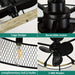 20 in. Black Caged Ceiling Fan with Light Remote Control, Indoor Industrial Enclosed Ceiling Fan with Reversible Blades for Living Room Bedroom Kitchen-ErisView
