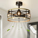 20 in. Black Caged Ceiling Fan with Light Remote Control, Indoor Industrial Enclosed Ceiling Fan with Reversible Blades for Living Room Bedroom Kitchen-ErisView