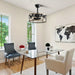 20 in. Black Caged Ceiling Fan with Remote Control and Light Kit, Semi- Flush Mount Ceiling Fan for Living Room Corridor Hallway-ErisView