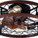 20 in. Black Caged Flush Mount Ceiling Fan Light, Farmhouse Small Reversible Ceiling Fan for Bedroom Office, Kitchen Ceiling Fans with Lights -1-ErisView