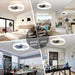 20 in. Black Dimmable Modern Flush Mount Low Profile Ceiling Fan with Remote Control, Indoor Smart Ceiling Fan with Light, Bedroom Ceiling Fans-13-ErisView