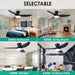 20 in. Black Dimmable Modern Flush Mount Low Profile Ceiling Fan with Remote Control, Indoor Smart Ceiling Fan with Light, Bedroom Ceiling Fans-16-ErisView
