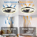 20 in. Black Dimmable Modern Flush Mount Low Profile Ceiling Fan with Remote Control, Indoor Smart Ceiling Fan with Light, Bedroom Ceiling Fans-5-ErisView